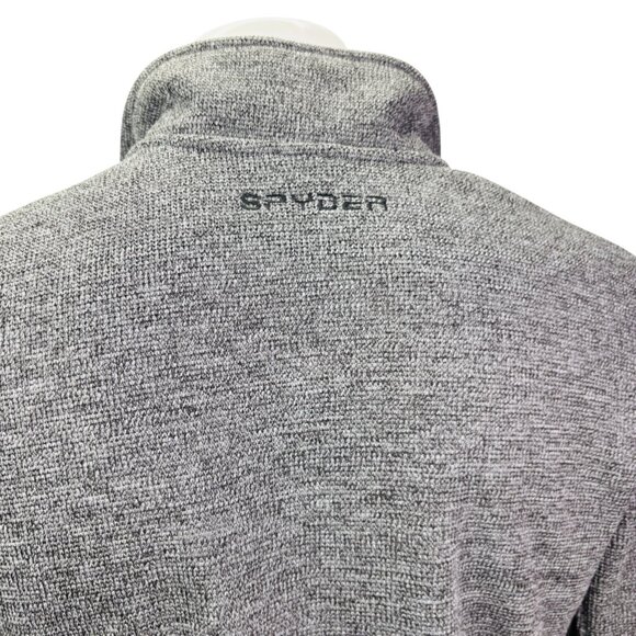 Spyder Mens Fleece Lined Sports Sweater 1/4 Zip Pullover Gray Black Size L - Picture 7 of 11